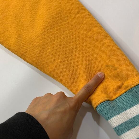 Champion Sweatshirt Mens XS Extra Small Duckling Yellow Reverse Weave Hoodie - Picture 8 of 10